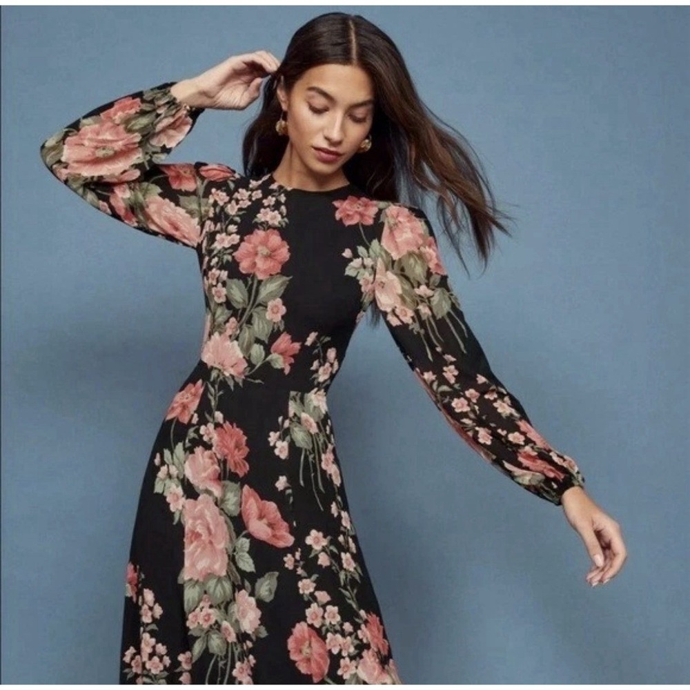 Reformation Luanne Midi Dress $248 READ SZ 6